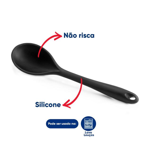 Imagem de Colher De Silicone Preta Mimo Style