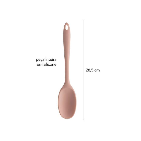 Imagem de Colher de Silicone Rosa Utensilios de Cozinha 1un