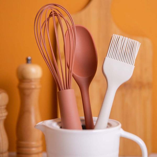 Colher De Silicone Terracota - Ou Imagem de Colher De Silicone Terracota - Ou