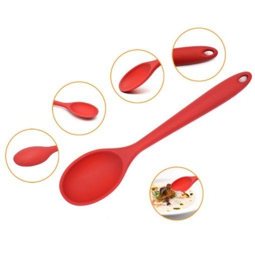 Imagem de Colher de silicone Utensílio De Cozinha Arroz Fritar Mexer Servir