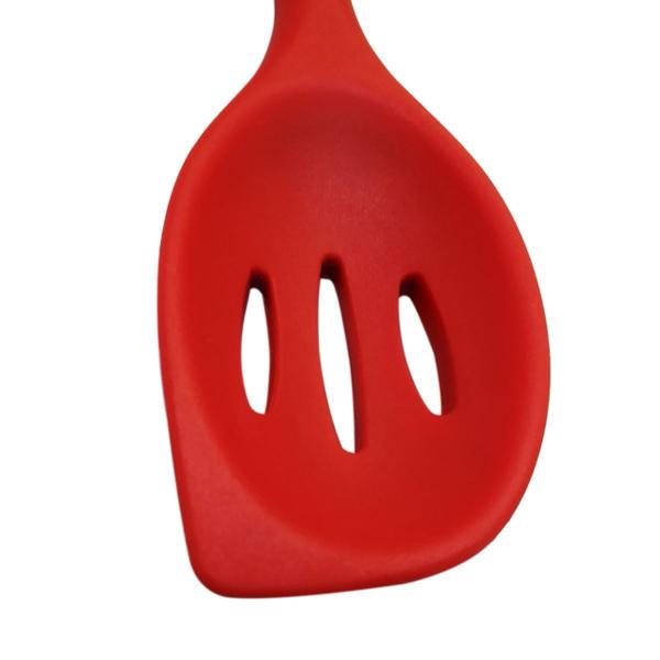 Imagem de Colher De Silicone Vazada 27,5 X 6 Cm Vermelho ou Preto - Cores Sortidas