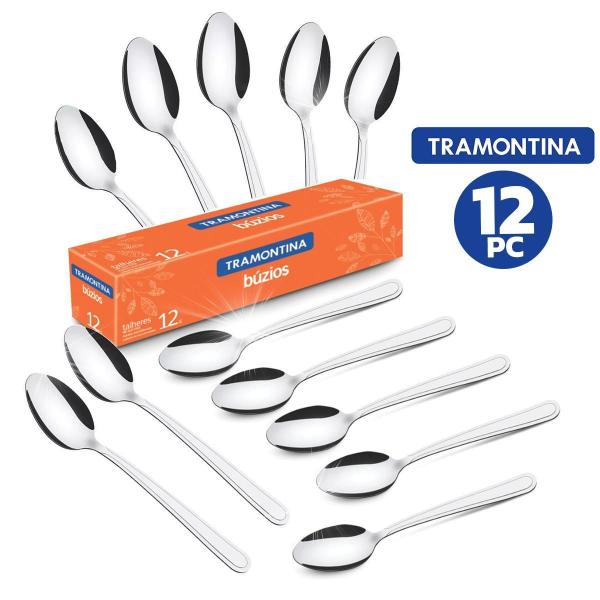 Imagem de Colher De Sobremesa Tramontina Inox Buzios 12 Pçs