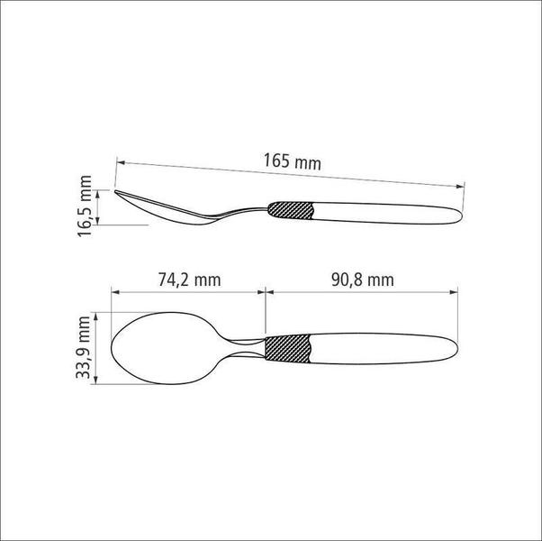 Imagem de Colher de sobremesa tramontina ipanema com lâmina em aço inox e cabo de polipropileno goiaba