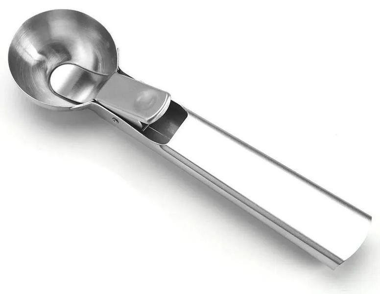 Imagem de Colher De Sorvete Bola Com Ejetor Manual Inox Profissional