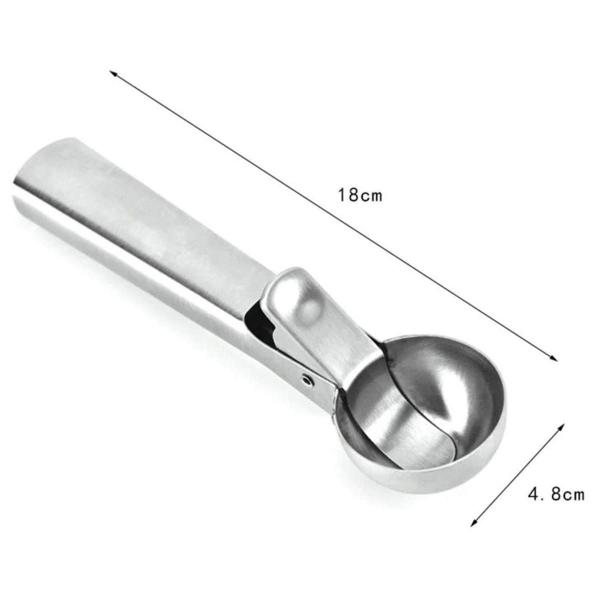 Imagem de Colher De Sorvete Inox Com Ejetor De Bola 18X5X4Cm Mimo