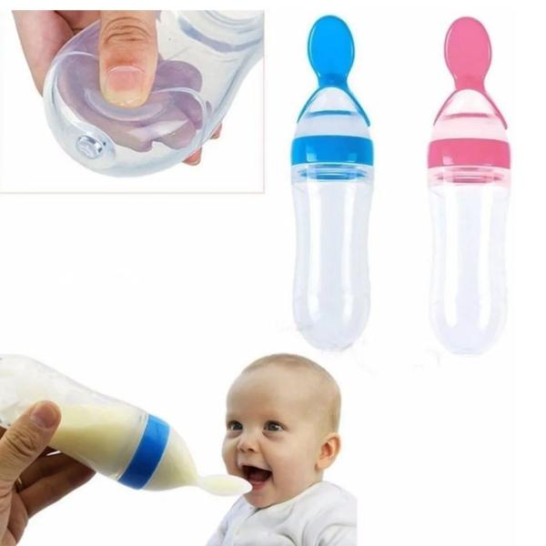 Imagem de Colher dosadora bebe garrafa mamadeira silicone papinha 90ml