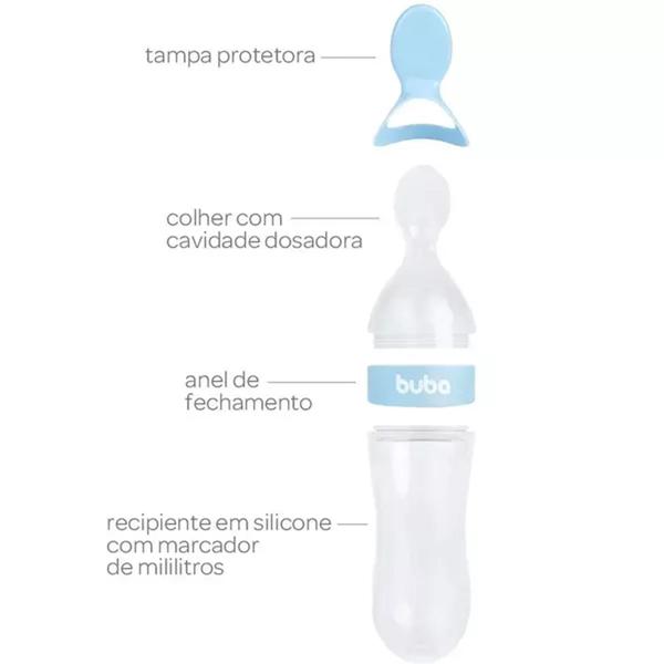 Imagem de Colher Dosadora em Silicone Azul Buba