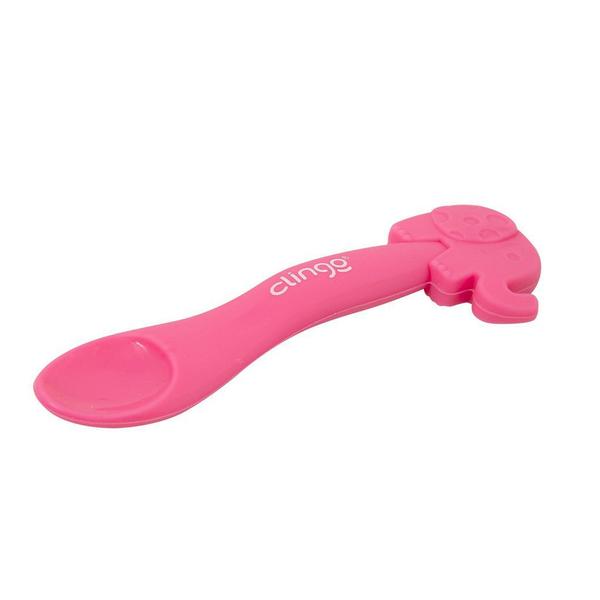Colher em Silicone Animaizinhos Elefante Rosa - Clingo Imagem de Colher em Silicone Animaizinhos Elefante Rosa - Clingo
