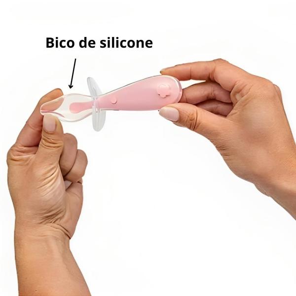 Imagem de Colher Em Silicone Rosa Flexível Para Bebês 16284 - Buba