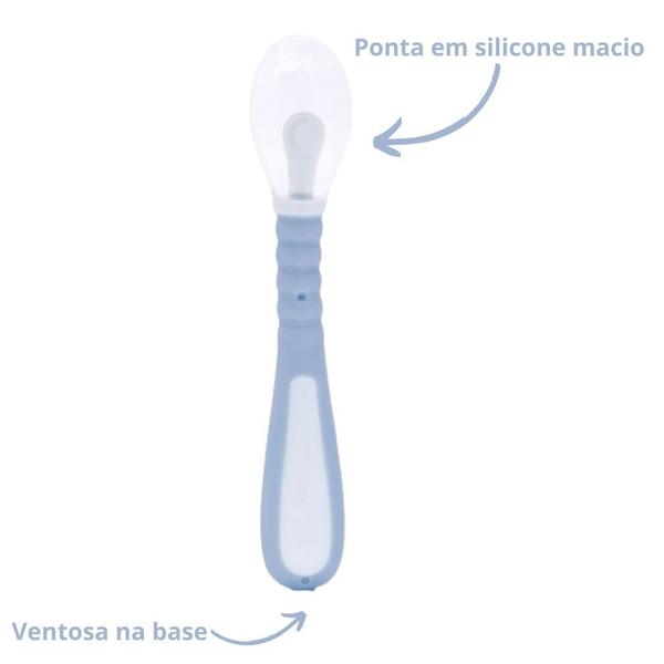 Imagem de Colher Em Silicone Supermacio E Flexível Introdução Alimentar BLW Buba