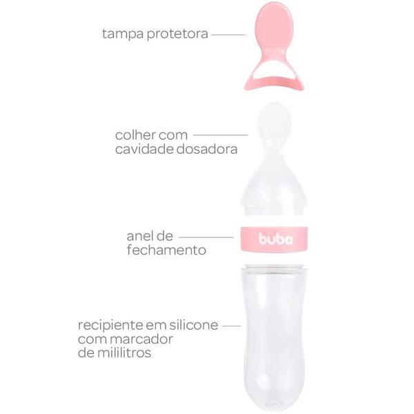 Imagem de Colher infantil dosadora silicone  buba ref:14679