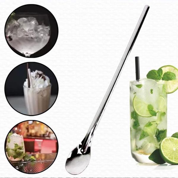 Imagem de Colher misturadora inox bailarina 30,5cm drinks sucos bebidas simples