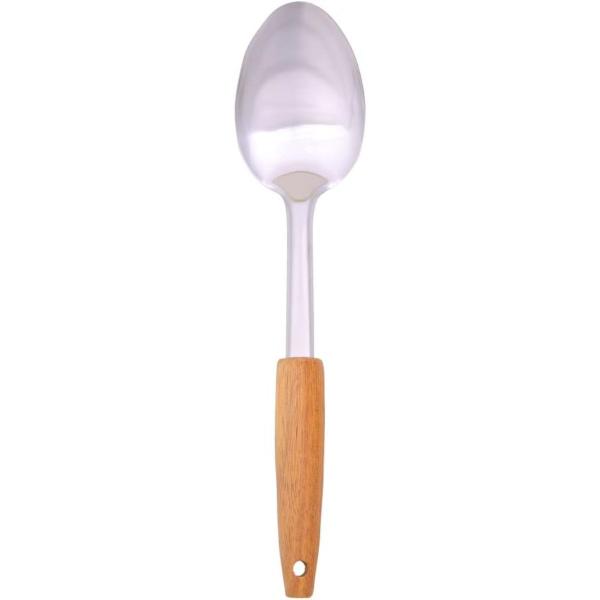 Colher para Arroz em Inox e Cabo Acácia - Mimo Style Imagem de Colher para Arroz em Inox e Cabo Acácia