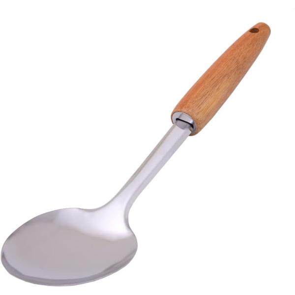 Colher para Arroz em Inox e Cabo Acácia - Mimo Style Imagem de Colher para Arroz em Inox e Cabo Acácia