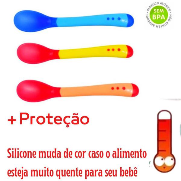 Imagem de Colher para Bebe Termica Silicone Sensivel a Temperatura