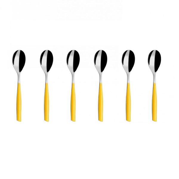 Imagem de Colher para Café 15cm Inox 6 peças Amarelo Glamour Bugatti