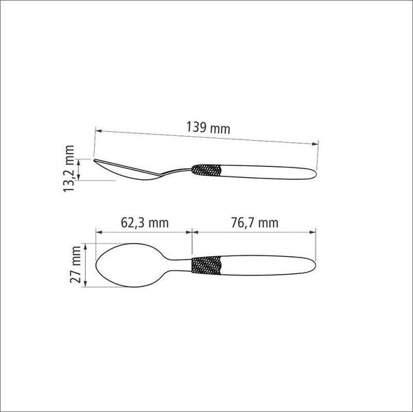 Imagem de Colher para chá tramontina ipanema com lâmina em aço inox e cabo de polipropileno branco