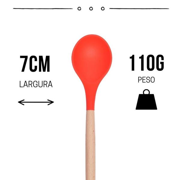 Imagem de Colher para Cozinha Silicone Bambu 32cm