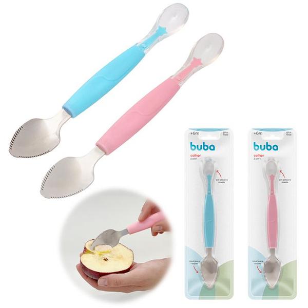 Imagem de Colher Para Raspar Frutas 2 Em 1 Em Inox e 100% Silicone - Buba