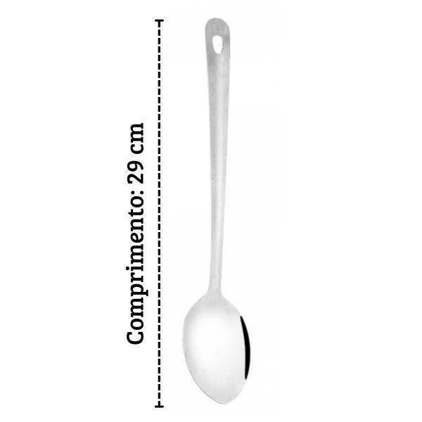 Imagem de Colher Para Servir Arroz Utensílio Cozinha Em Aço Inox 34cm