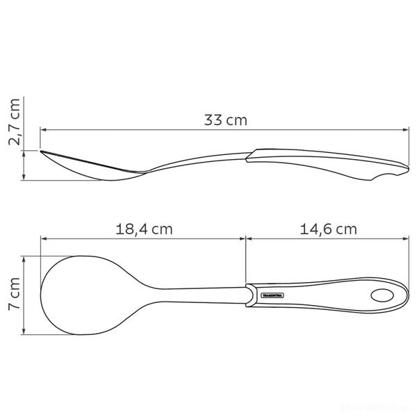 Imagem de Colher para Servir Tramontina Fluence com Lâmina em Aço Inox e Cabo em Polipropileno Vermelho