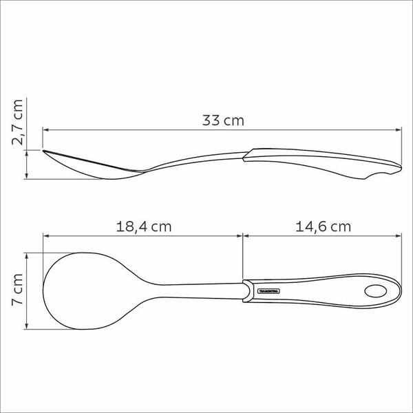 Imagem de Colher para servir tramontina fluence com lâmina em aço inox e cabo em polipropileno vermelho