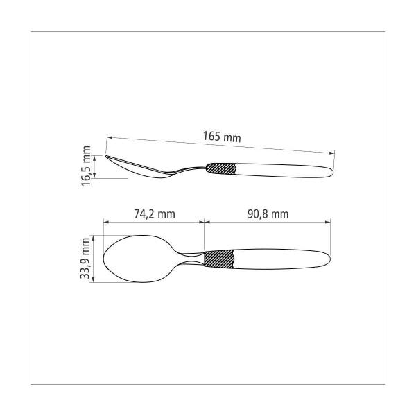 Imagem de Colher para Sobremesa Tramontina Ipanema com Lamina em Aço Inox e Cabo de Polipropileno Branco