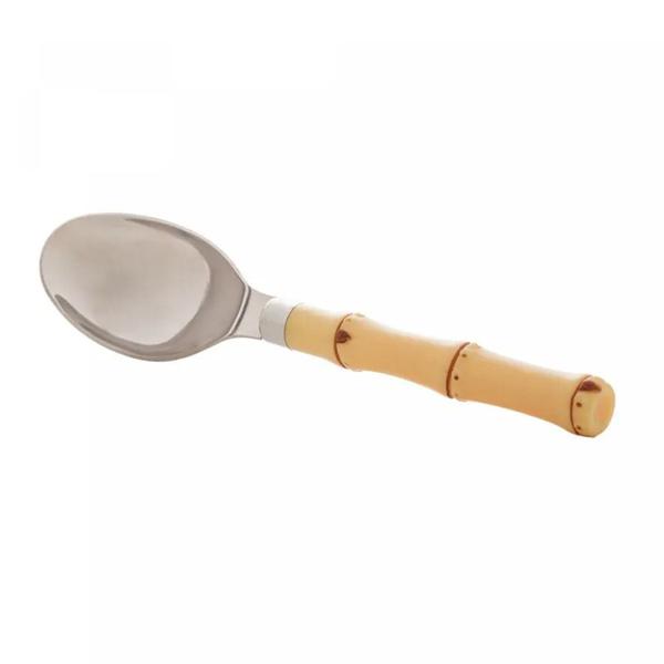 Imagem de Colher para Sorvete de Aço Inox com Cabo em Plástico Bambu Natural 17,5cm - Lyor