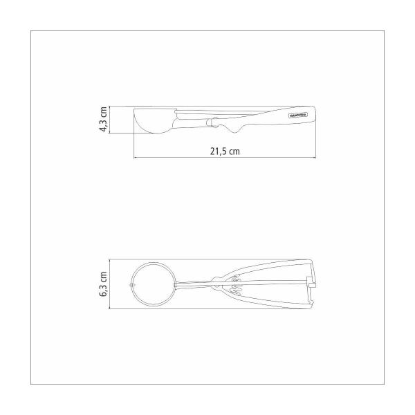 Imagem de Colher para Sorvete Tramontina Marffim em Aço Inox com Extrator