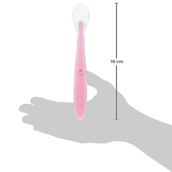 Imagem de Colher Silicone Baby Anatômica Introdução Alimentar Buba Rosa