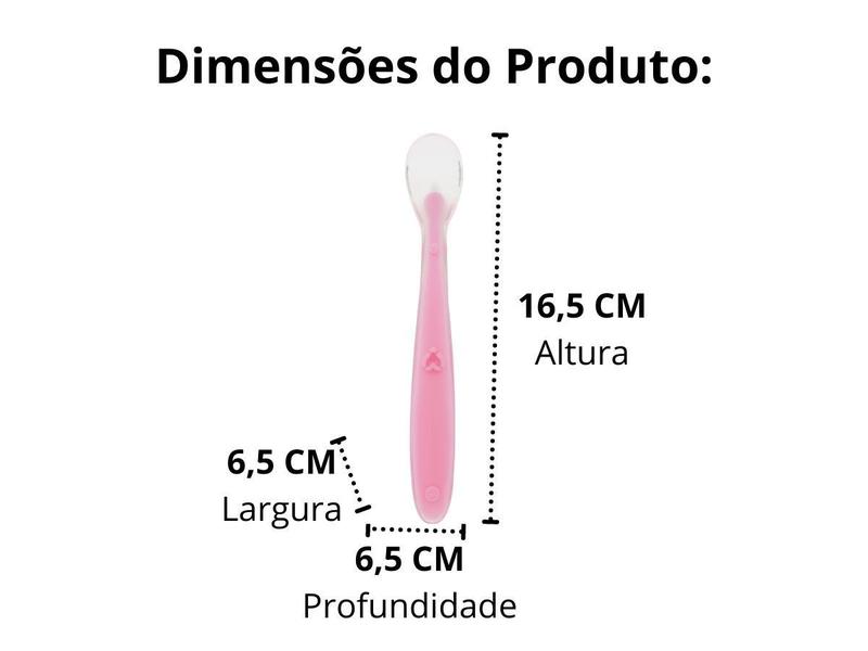 Imagem de Colher Silicone Infantil Introdução Azul Rosa Antaômica Buba