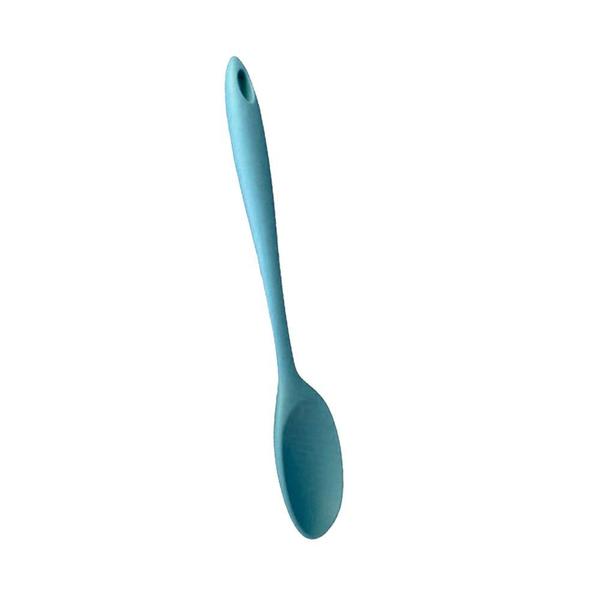 Imagem de Colher Silicone Utensílio De Cozinha Arroz Mexer Azul