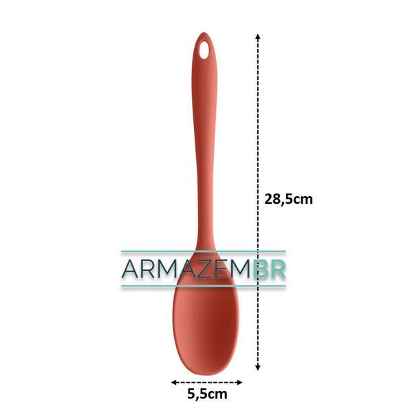 Imagem de Colher Talher Culinário Silicone Espátula Utensílio Cozinha - CO 200 Ou