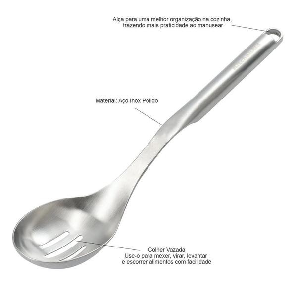 Imagem de Colher Vada De Aço Inox Com Alça Luxo Premium Kitchenaid