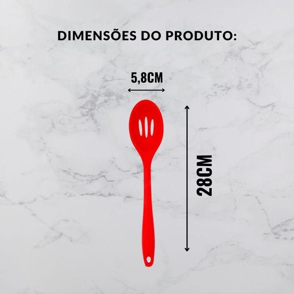 Imagem de Colher Vazada De Silicone Com Furo Passante - Ad