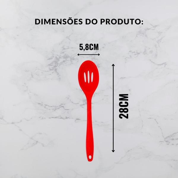 Imagem de Colher vazada de silicone com furo passante - ad