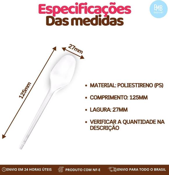 Imagem de Colheres De Plástico Cristal Resistente Para Refeições- 500U