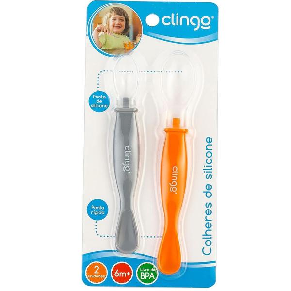 Imagem de Colheres De Silicone 2 Pontas Laranja 2und Clingo