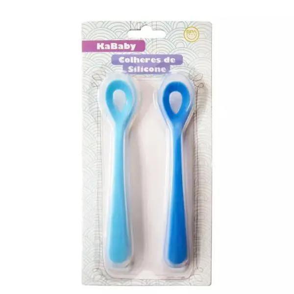 Imagem de Colheres De Silicone Com 2 Und Azul Kababy 1020A