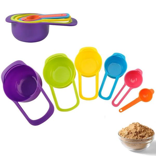 Imagem de Colheres medidoras kit 6pçs medidas bolo cozinha confeitaria classica