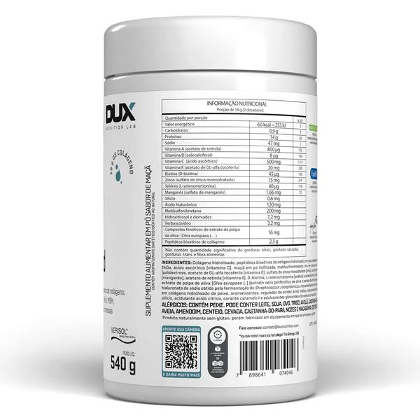 Imagem de Collagen Advanced 540g Maçã Ácido Hialurônico Silício Biotina - DUX Nutrition