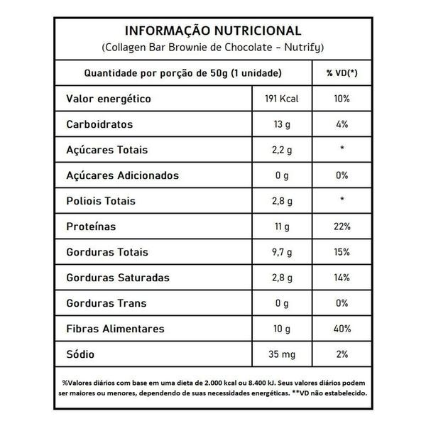 Imagem de Collagen Bar Brownie - Barra de Proteína - Nutrify 10 un.