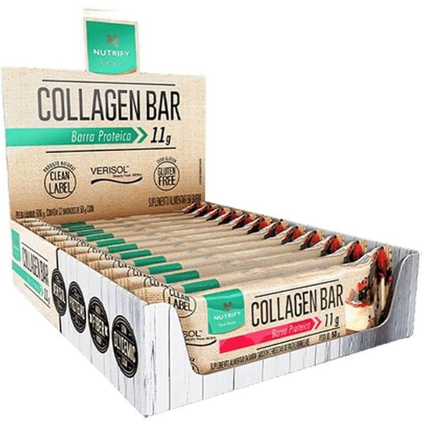 Collagen Bar Cheesecake De Frutas Vermelhas - Nutrify 10 Un. Imagem de Collagen Bar Cheesecake De Frutas Vermelhas - Nutrify 10 Un.