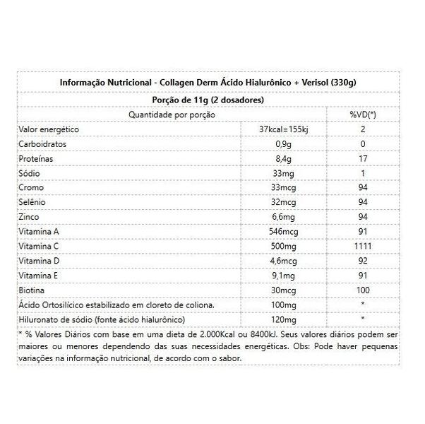 Imagem de Collagen Derm Ácido Hialurônico + Verisol (330g) - Sabor: Laranja