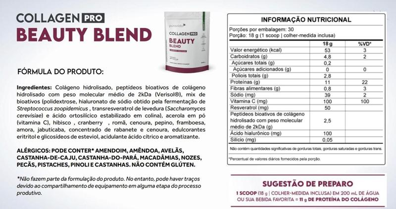 Imagem de Collagen pro beauty blend 540g - PURAVIDA