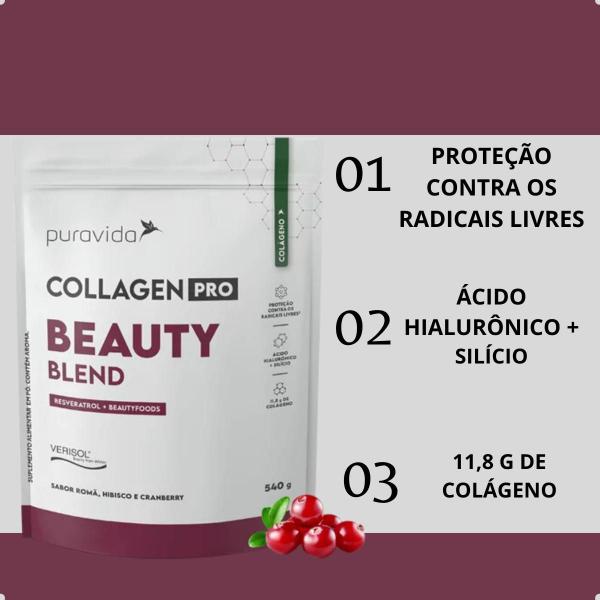 Imagem de Collagen Pro Beauty Blend Resveratrol Com Verisol 540g Pura Vida