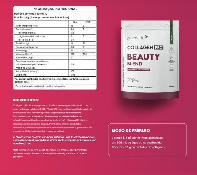 Imagem de Collagen Pro Beauty Blend - Verisol- 540g- Pura Vida