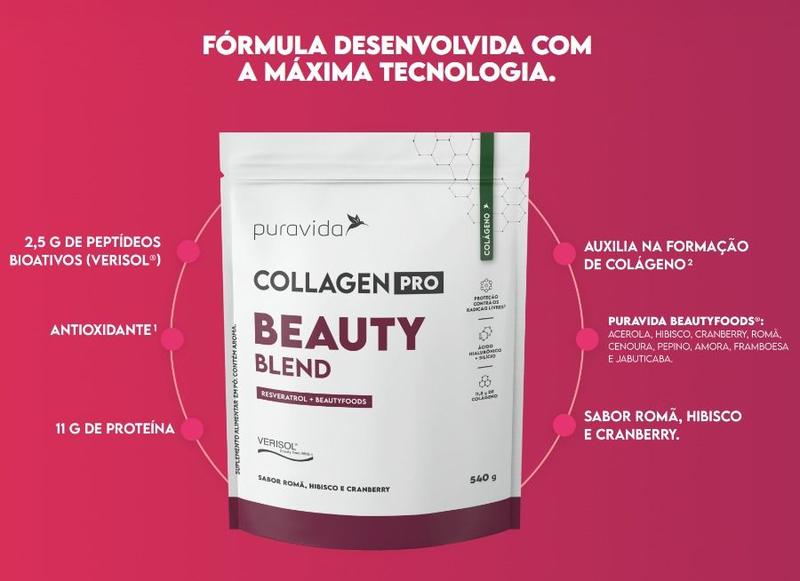 Imagem de Collagen Pro Beauty Blend - Verisol- 540g- Pura Vida