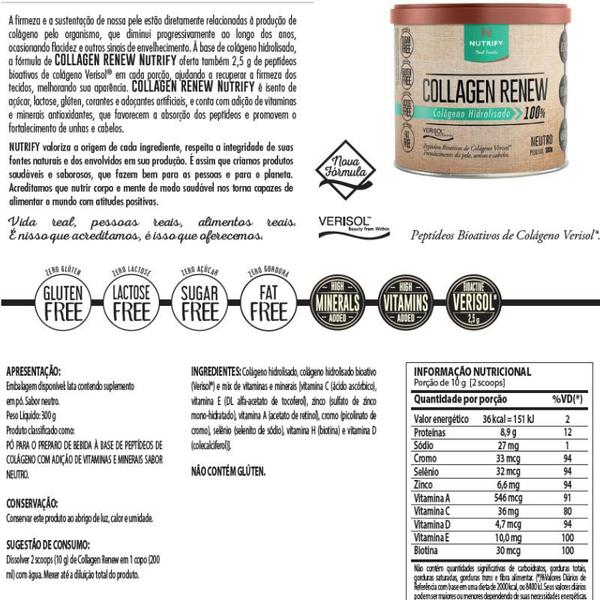 Imagem de Collagen Renew Hidrolisado Nutrify - 300g - Colágeno Verisol