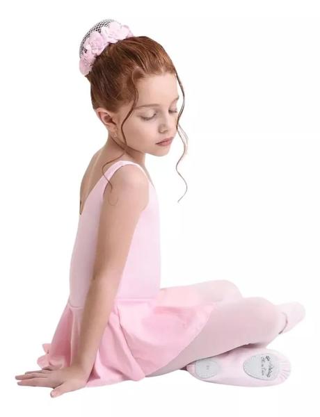 Imagem de Collant Regata Com Saia Embutida Ballet Jazz Infantil Menina